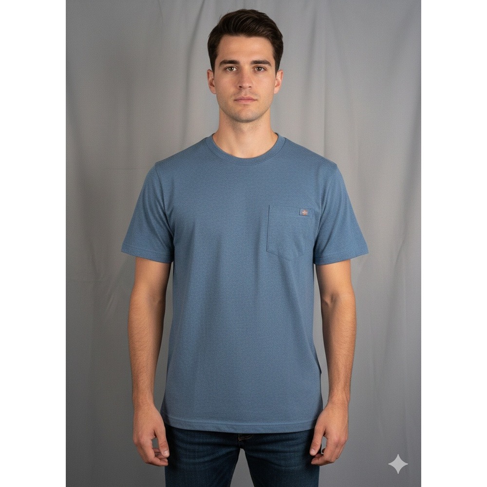 Dickies Mens Heavyweight Pocket T-Shirt‎ Blue Heather XLT New